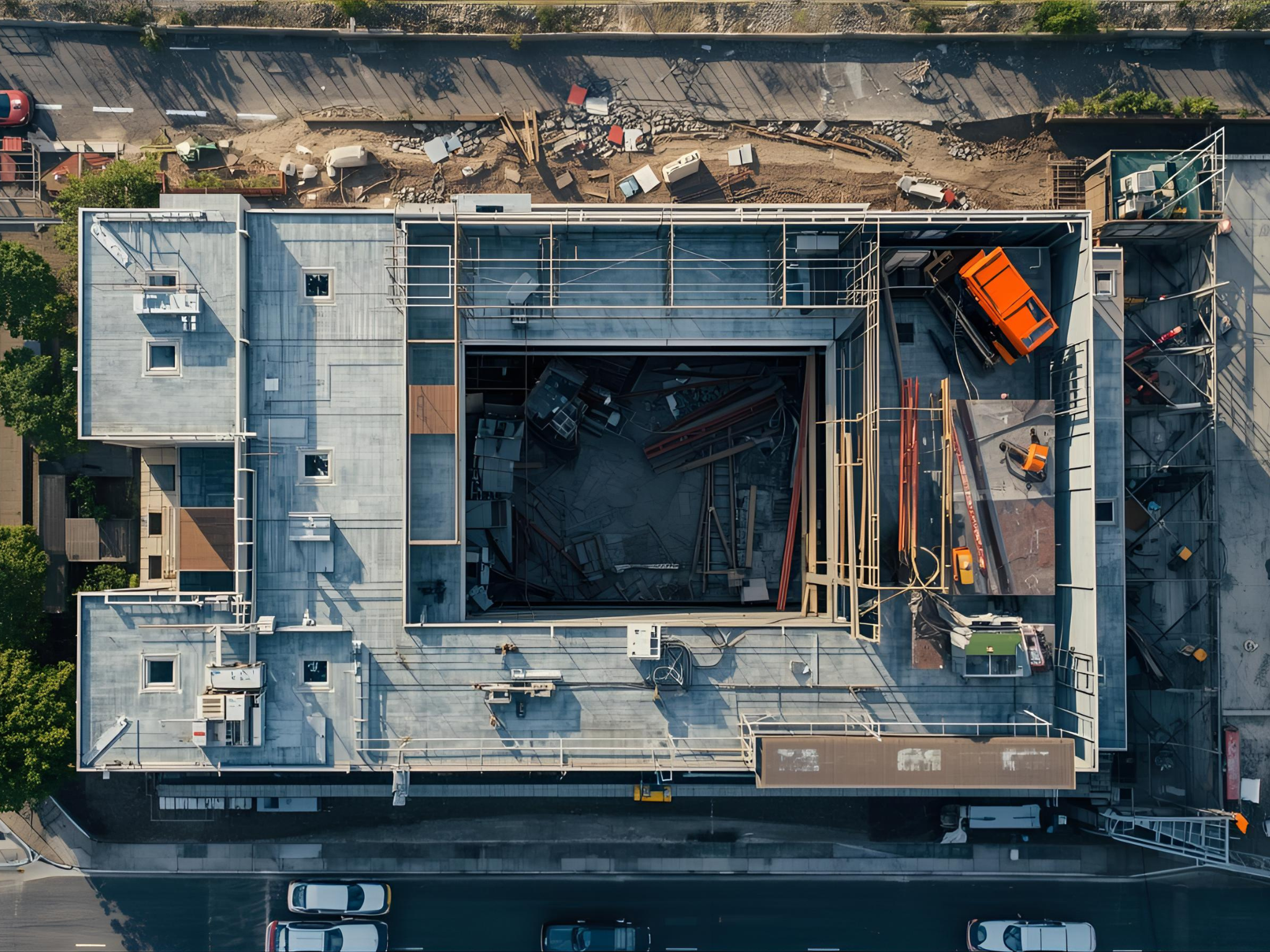 Chantier blocs béton